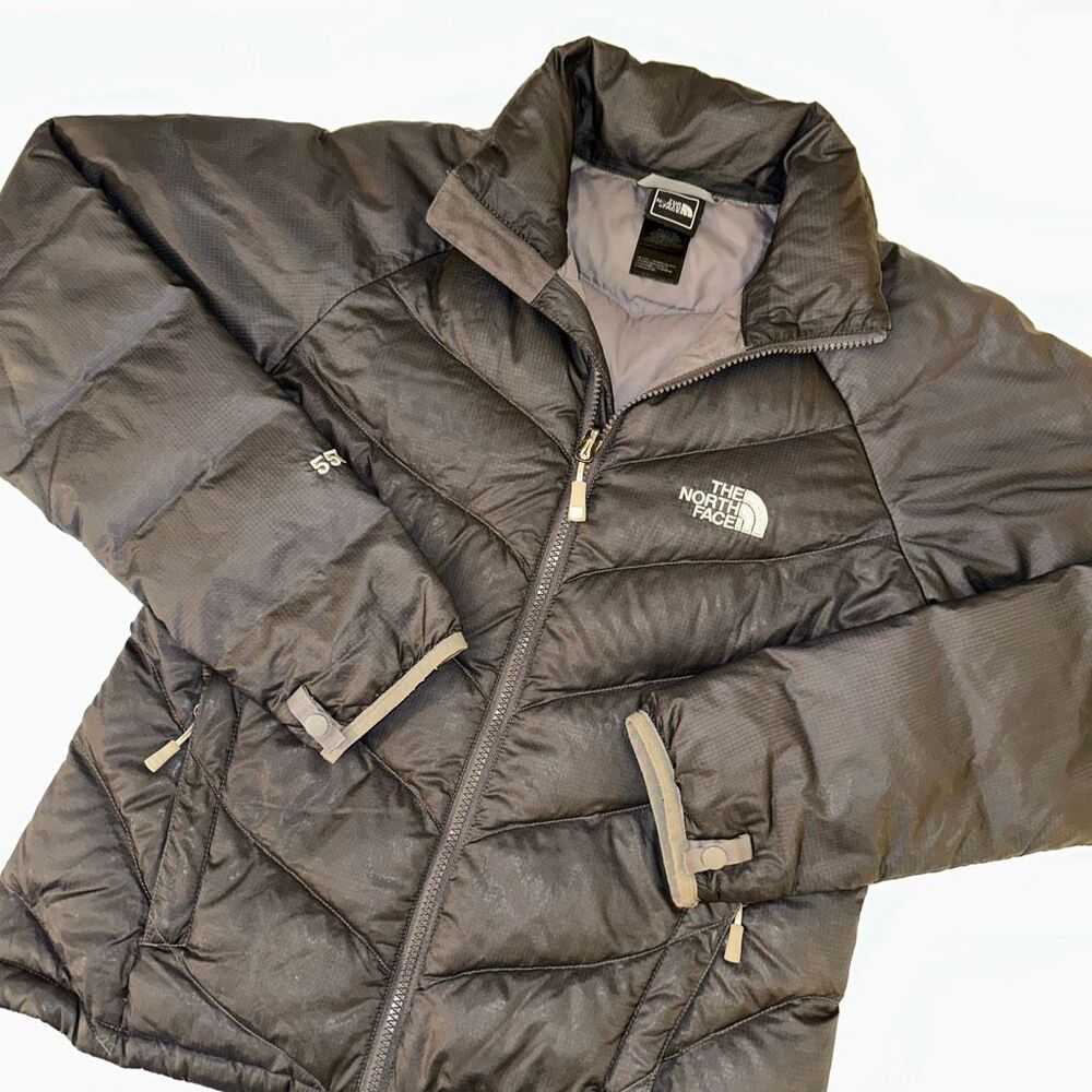 The North Face Women’s Small Dark Gray Down Filled Quilted Zipper Coat GUC